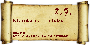 Kleinberger Filotea névjegykártya